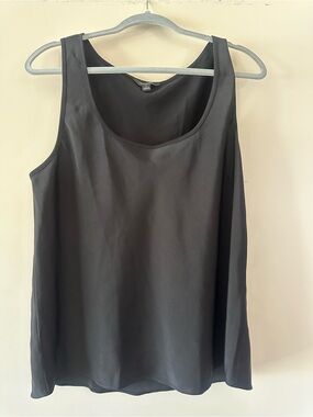 Banana Republic Satin Black Scoop-Neck Tank